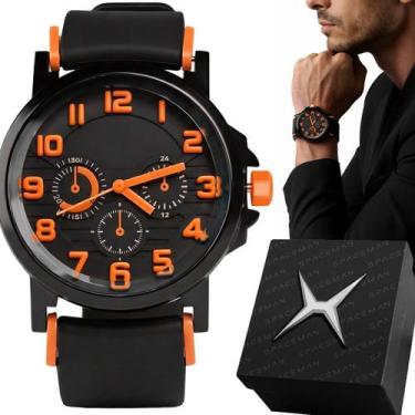 Imagem de Relogio Masculino Silicone Qualidade Premium Preto Aço Inox original c