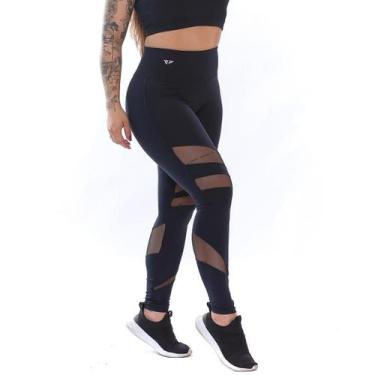 Imagem de Calça Legging Poliamida Bolso Lateral Tule Sport Preto - ElementFit, M