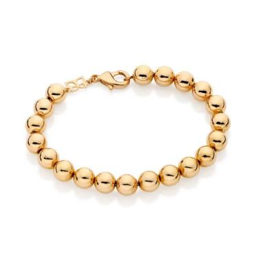Imagem de Pulseira Com Esferas Banhado a Ouro Rommanel 552244 Cor:Dourado, Doura