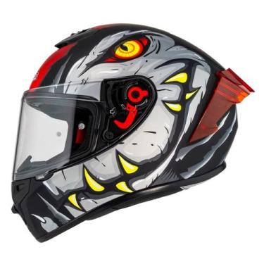 Imagem de Capacete NZI Trendy 3 Stream Raptor Preto/Cinza/Vermelho 58