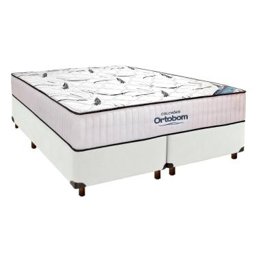 Imagem de Cama Box Branco + Colchão Queen High Foam Ortobom
