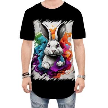 Imagem de Camiseta Longline Páscoa Coelhinho Artístico Design 16 - Kasubeck Stor