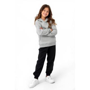 Imagem de Conjunto Infantil Inverno Moletom Com Capuz Calça Flanelado Confortáve