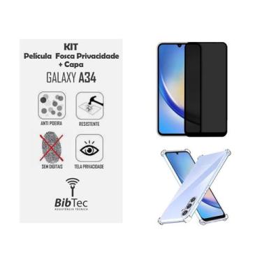 Imagem de Kit Capa + Película Privacidade Fosca para Samsung Galaxy A34 - POP SH