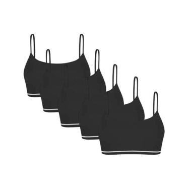 Imagem de Kit 5 Top Sutiã Básico Lobinha Sem Costura Menina Lupo, Preto, M