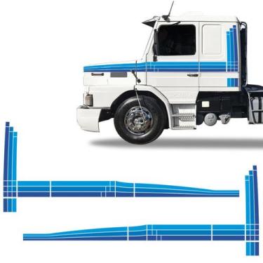 Imagem de Faixa Scania 112 113 1992/1993 Adesivo Azul Lateral Caminhão - SPORTIN