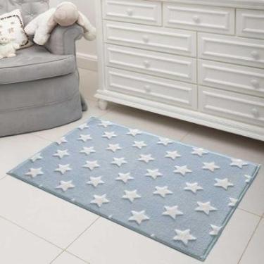 Imagem de Tapete Infantil Jolitex Mimo Estrela Azul 0,7x1,00m-Masculino
