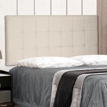 Imagem de Cabeceira Painel Estofada Cama Box Casal Queen Verona 160cm Suede Bege