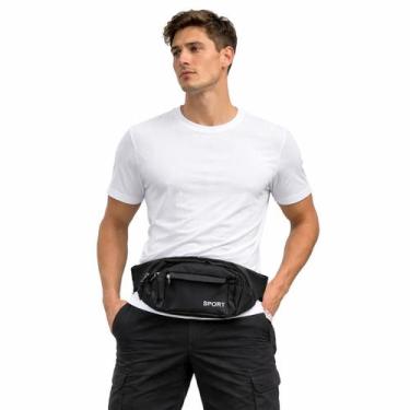 Imagem de Pochete Masculina De Cintura Reforçada Bolsa Tiracolo Impermeável Mult