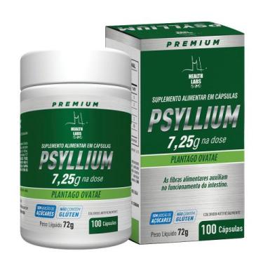 Imagem de Psyllium Plantago Ovatae Health Labs 7,25mg na Dose com 100 Cápsulas