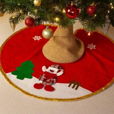Imagem de Saia Pelúcido Tapete Base Enfeite Para Árvore De Natal 60cm Boneco de 