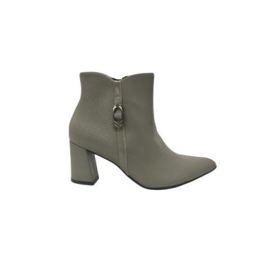 Imagem de Piccadilly Bota Social Cano Curto Salto 8 Cm Ref. 745137, Cinza, 37