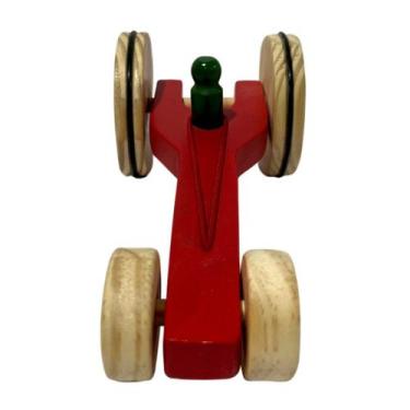 Imagem de Brinquedo Carrinho de Madeira Dragster - Deluca, Vermelho
