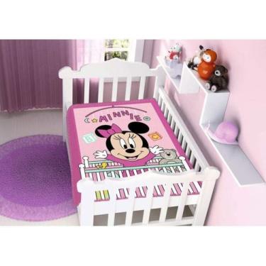 Imagem de Cobertor Infantil Raschel Plus Minnie Berço 90x110cm Jolitex