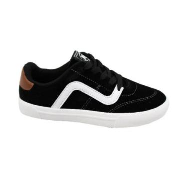 Imagem de Tenis Infantil Molekinho Casual Camurcao Masculino, 34, Preto, Branco