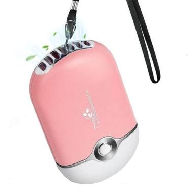 Imagem de Mini Ventilador Portátil de Mão Mesa Recarregável Cabo USB Cílios Rosa