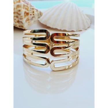 Imagem de Bracelete Linhas Triplas em Dourado e Prata - - Helô Nazaré Acessórios