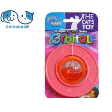 Imagem de Brinquedo Bolinha Orbital para gatos - Laranja/Rosa - The Pets Brasil