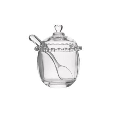 Imagem de Açucareiro Cristal De Chumbo Com Colher Coração Luxo Lyor