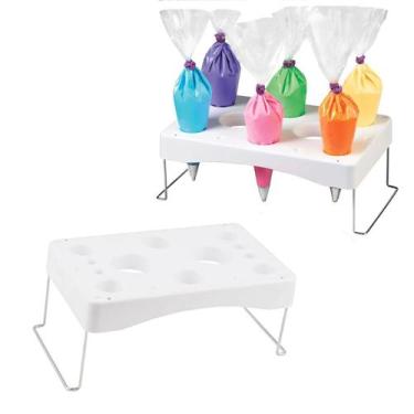 Imagem de Kit com 2 Suportes Mesa Dobrável Porta Mangas Sacos De Confeitar Bisna