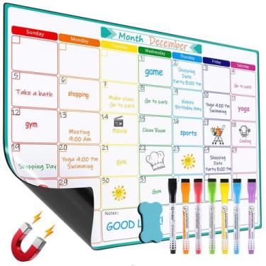 Imagem de Calendário magnético MaxGear Monthly para geladeira 40x30cm com marcad