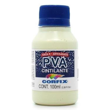 Imagem de Tinta PVA Cintilante para Artesanato 100ml - Corfix, 304 MARFIM