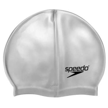 Imagem de Touca de Natação Speedo Silicone Lisa Unissex, Único, Prata