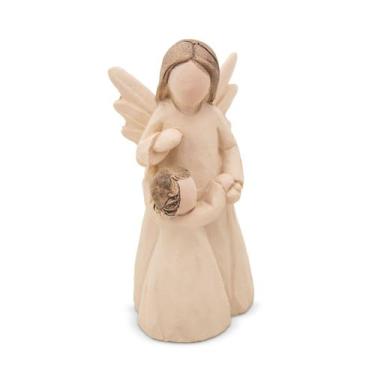 Imagem de Imagem Anjo da Guarda com Menina Resina 6,5 cm - Amém Decoração Religi