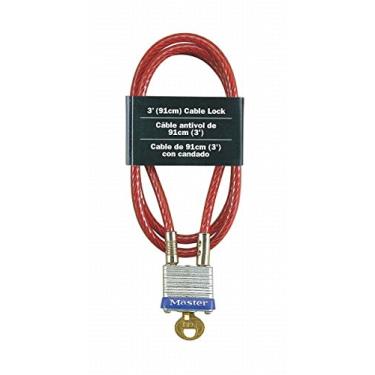 Imagem de Master Lock 719D Pacote com 2 x 1,9 cm. Cabo com cadeado de aço laminado integrado