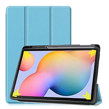 Imagem de Tampas de tablet Para SumSung Galaxy Tab S6 Lite 10.4" (SM-P610 / 615) Tampa do caso da tabuleta, macia Tpu. Capa de proteção com auto vigília/sono Capa protetora da capa (Color : Light Blue)