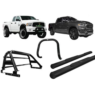 Imagem de Kit quebra mato +Estribo OVAL +Santo Antonio Dodge Ram Preto