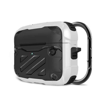 Imagem de ELEPIK Capa compatível com AirPods 3ª geração 2021, proteção contra quedas de nível militar, carregamento sem fio, luz frontal visível (Branco)