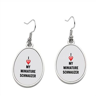 Imagem de Brinco Schnauzer miniatura – Brincos de Schnauzer miniatura I Love para meninas – Presente de festa de aniversário dos namorados