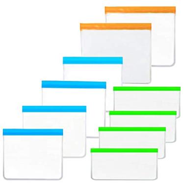 Imagem de Cabilock 10 Pcs Silicone Saco de Armazenamento de Alimentos Congelador Sacos Reutilizáveis Lanche Sacos de Almoço para Alimentos Marinar Carne Frutas Cereais