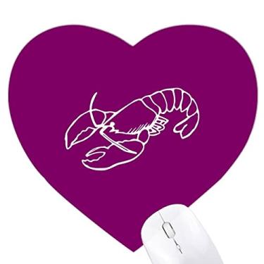 Imagem de Tapete de borracha para escritório com estampa de frutos do mar e coração de lagosta