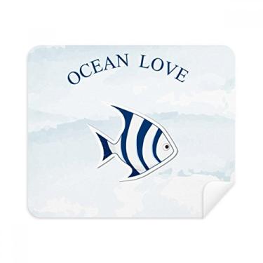 Imagem de Pano de limpeza azul de peixe tropical, oceano, amor mar, velejar, 2 peças, tecido de camurça