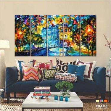 Imagem de Quadro Decorativo 140x65 Sala Quarto Pintura Parque Árvores