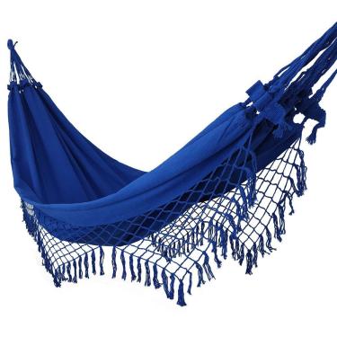 Imagem de Rede de Dormir Azul Royal Casal Costura Reforçada