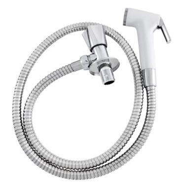 Imagem de Ducha Higiênica Íntima Gatilho ABS Branco Completa Com Gatilho Registro 1,20m Rayco