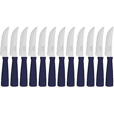 Imagem de Conjunto de Facas para Churrasco Tramontina New Kolor com Lâminas em Aço Inox e Cabos de Polipropileno Azul 12 Peças