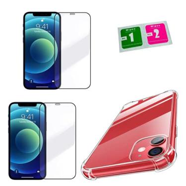 Imagem de Kit Capinha Antishock + 2X Película 9D Cobre Tudo Compatível iPhone 12 Pro