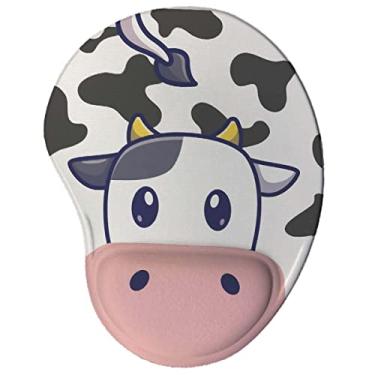 Imagem de Mouse pad Divertido Ergonômico Vaca Kawaii cor:Branco