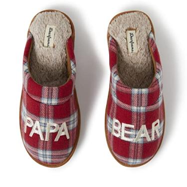 Imagem de Dearfoams Presente de Natal masculino para pai, avô, pijama combinando para a família, papai urso, Xadrez vermelho/azul, 13-14