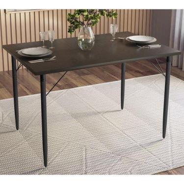 Imagem de Mesa De Jantar 120X80cm Pes De Madeira Madri Preto Pes Preto - Salaone