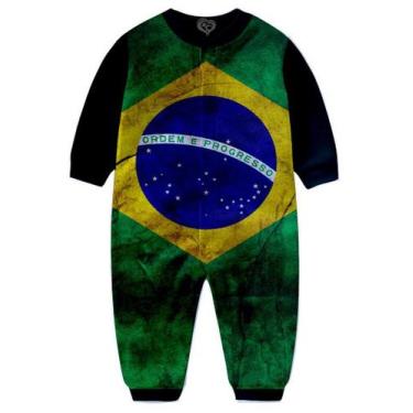 Imagem de Macacão Pijama Bandeira Brasil Infantil Tip Top - Alemark