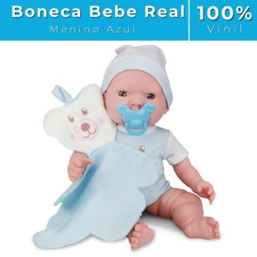 Boneco Bebê Real Menino Roupa Azul 5083 Roma no Shoptime