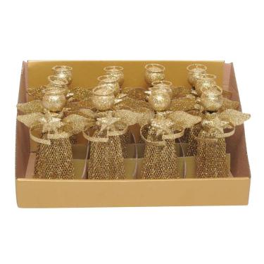 Imagem de Enfeite Anjo Decorativo Em Metal Ouro 15x11 1019304