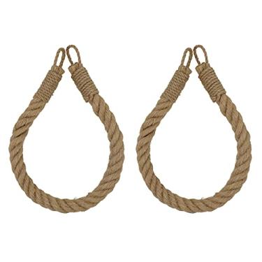 Imagem de 2 x cordas náuticas para suporte de papel higiênico DIY, anel de toalha, toalheiro vintage montado na parede como decoração do oceano/praia/casa de banho (apenas corda, 50 cm)