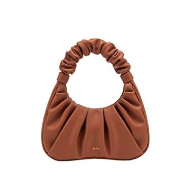Imagem de JW PEI Bolsa feminina Gabbi Ruched Hobo, Marrom escuro