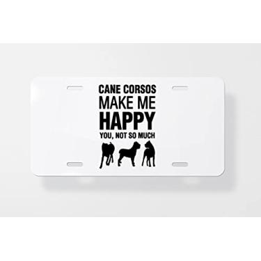 Imagem de Capa para placa de licença Cane Corsos Make Me Happy – Capa para placa de carro – Capa para placa de carro 15 x 30 cm